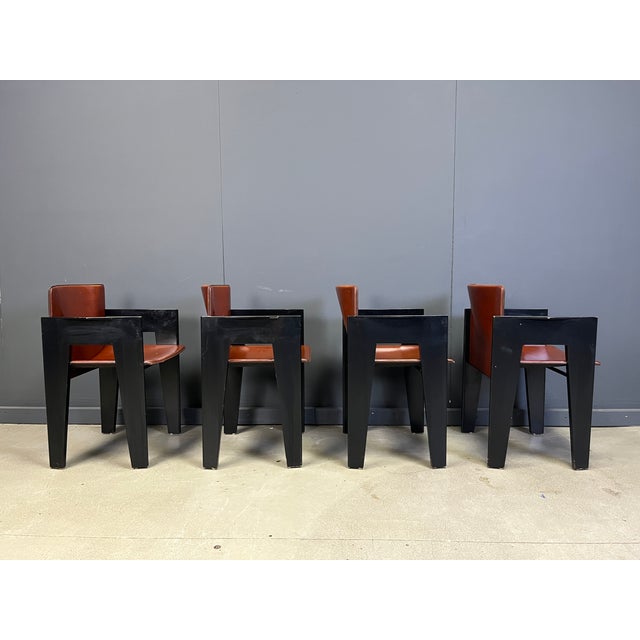 Vintage Armchairs by Arnold Merckx for Arco, 1980s, Set of 4 For Sale - Image 4 of 15