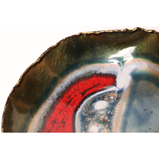 Italian Modern Enamel on Copper "Apple" Dish by Rame d'Arte Lavorazione Laurana For Sale - Image 14 of 17