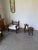 Antique pair of dark patinated oak stools. we love this unique set, composed of two stools, one slightly taller than the...
