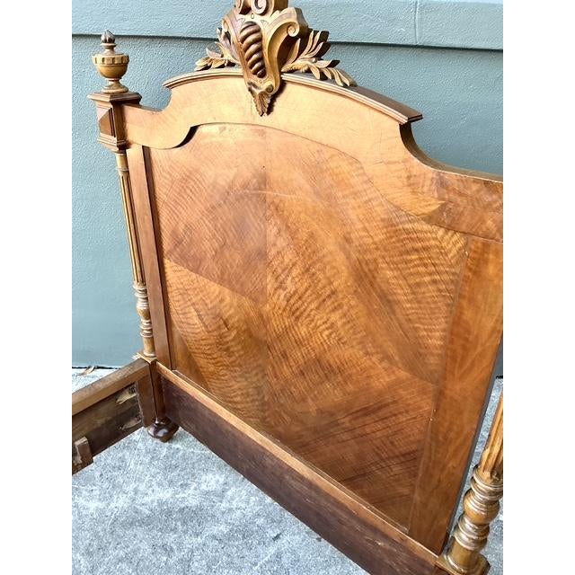 Late 19th Century Vintage Eastlake Carved Wood Twin Bed For Sale - Image 5 of 12