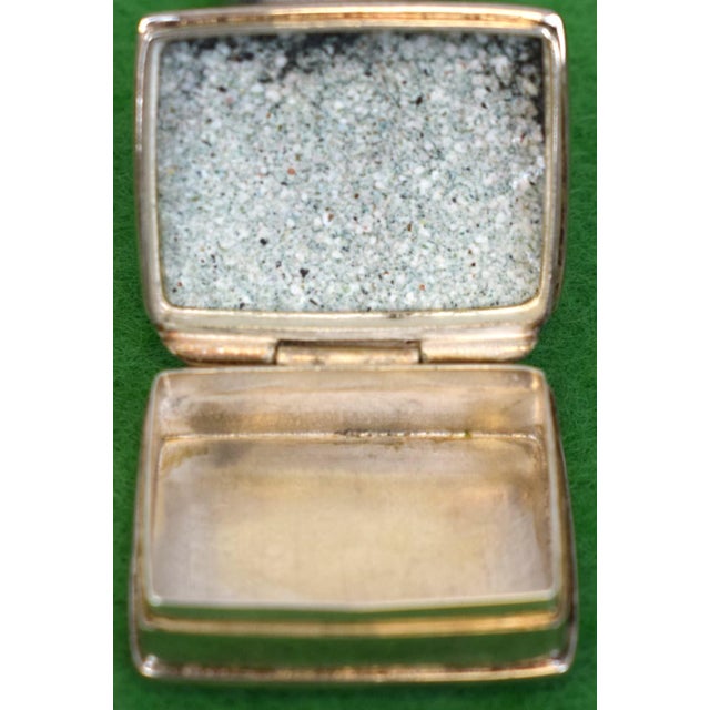 Traditional Sterling Silver Pill Box W/ Ceramic Polo Players Lid Plaque For Sale - Image 3 of 4