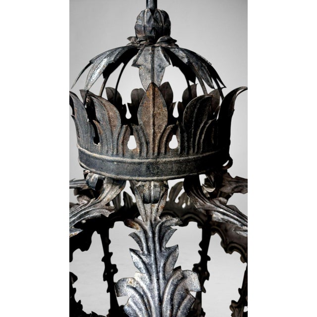Florentine Renaissance Style Italian Wrought Iron Lantern For Sale - Image 13 of 18