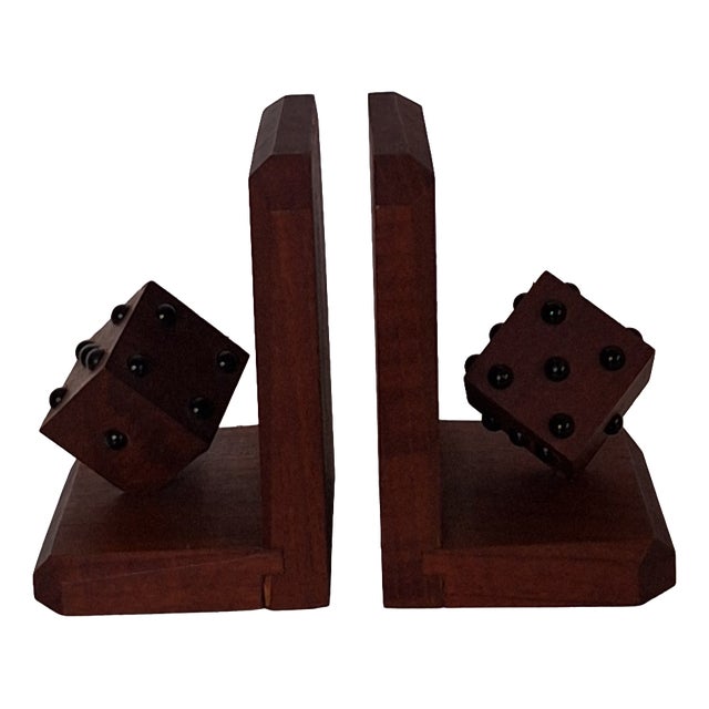 Mid-Century Cube Bookends in Teak, 1960s, Set of 2 For Sale