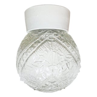 Vintage White Porcelain Ceiling Light, 1970s For Sale