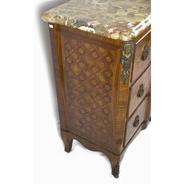 18th Century Italian Chest of Drawers with Marble Top and Bronze Trim For Sale - Image 4 of 6