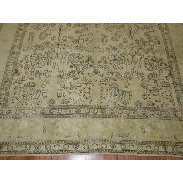 Textile Neutral Tabriz Rug, 9'5'' X 12'6'' For Sale - Image 7 of 12