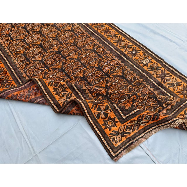 Vintage Adraskan Baluch Rug, Hand-Knotted Wool, Tribal, 4x8, Rust & Brown For Sale - Image 9 of 10