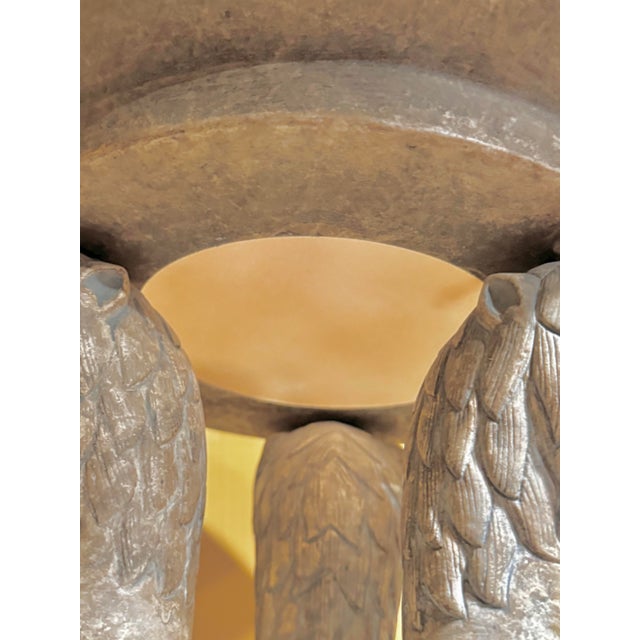 Maitland - Smith Postmodern Etruscan Revival Travertine and Faux Stone Lion Torchiere Floor Lamp For Sale - Image 4 of 12