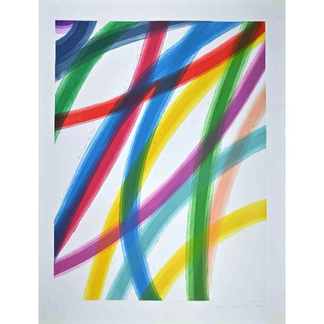 Piero Dorazio, Abstract Composition, Original Etching, 1990 For Sale - Image 3 of 3