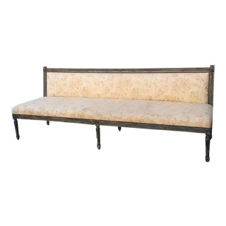 Early 20th Century French Linen Upholstered Bench For Sale