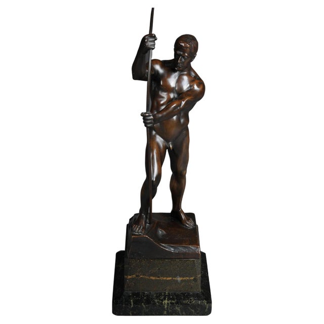 20th Century The Bowman Figure in Bronze by H. Riese For Sale - Image 15 of 15