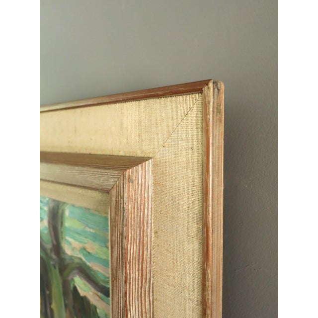Mid-Century Modern 'Autumn Meadow' Vintage Original Landscape Oil Painting, Framed For Sale - Image 6 of 11