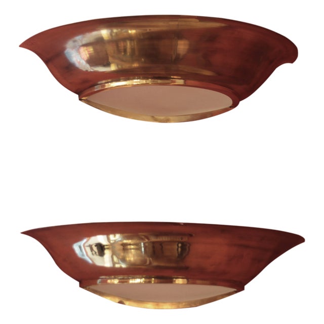 Vintage Art Deco French Wall Lights, 1940s, Set of 2 For Sale