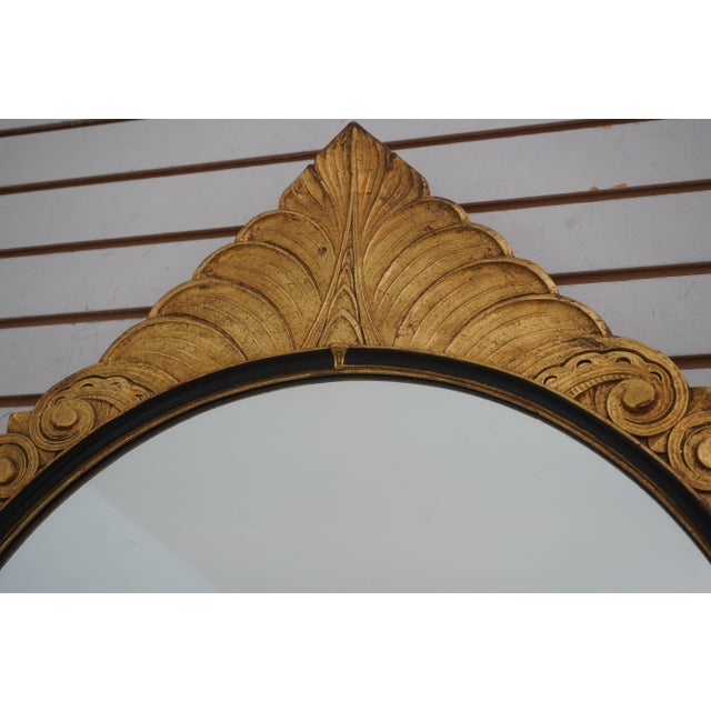 Traditional Vintage Square Gold Leaf Finish Decorator Leaf Mirror For Sale - Image 3 of 9