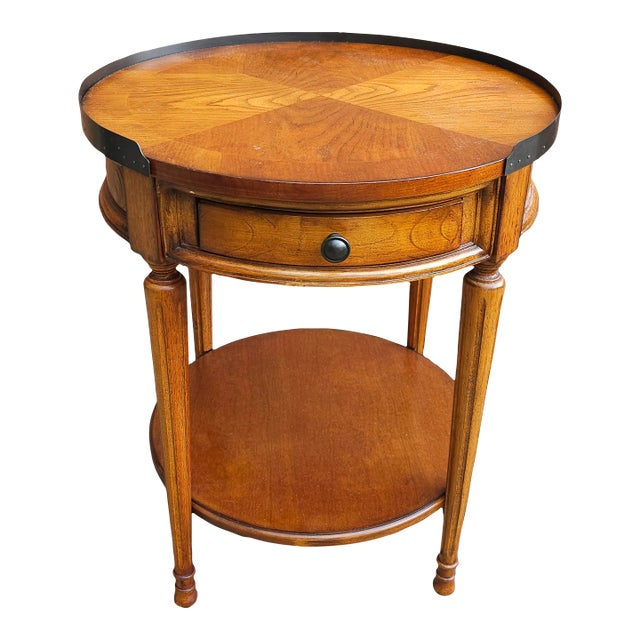 Late 20th Century Bookmatched Fruitwood Gueridon Table For Sale