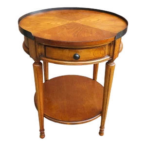 Late 20th Century Bookmatched Fruitwood Gueridon Table