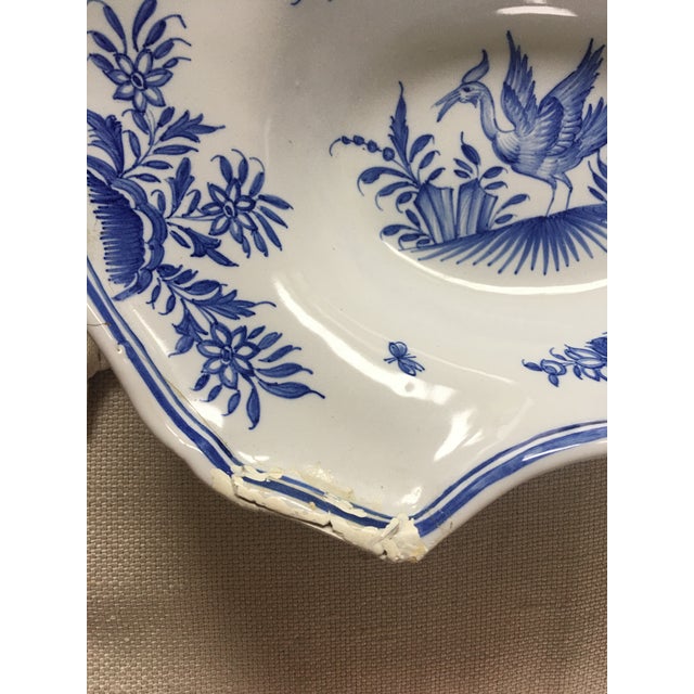 19th C French Malicorne Faience Serving/Barber Bowl by Emile Tessier For Sale - Image 9 of 11