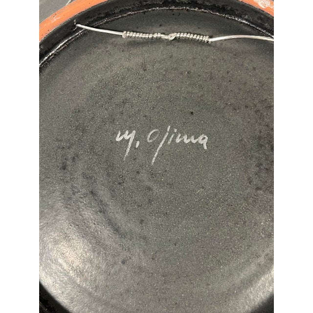 1980s Masuo Ojima Vintage Ceramic Wall Hanging Platter Studio Pottery 19.5"d For Sale - Image 5 of 8