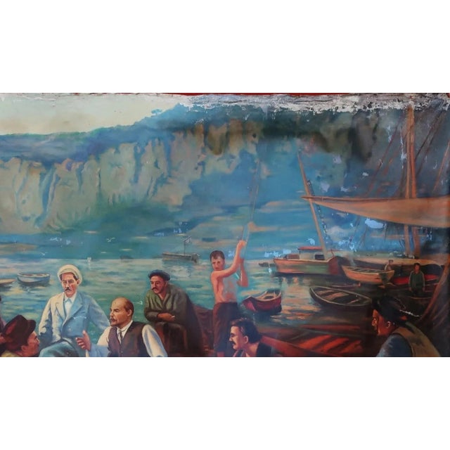 Realism Lenin & Fishermen, Soviet Oil Painting, 1960s Ukrainian Art 133-228 For Sale - Image 3 of 6
