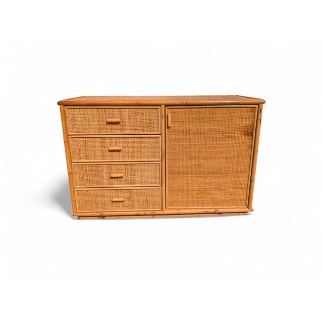 Wood Vintage Wicker Sideboard, 1970s For Sale - Image 7 of 7