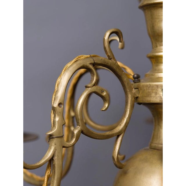 Antique Chandelier in Brass, 1700s For Sale - Image 4 of 7