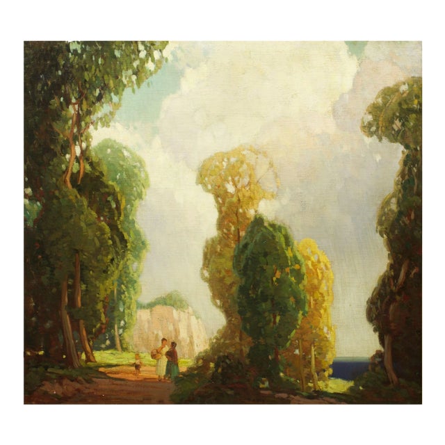 American Colorist Landscape Painting “Lake Shore” by Frederic M. Grant For Sale