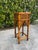 Vintage 34” Burnt Split Bamboo & Woven Rattan Pedestal Plant Stand For Sale In Naples, FL - Image 6 of 8