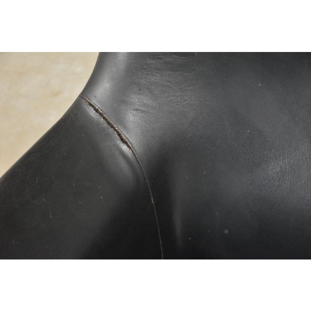 1960s h.w. Klein Bramin Leather Black Lounge Chair and Ottoman For Sale - Image 10 of 13