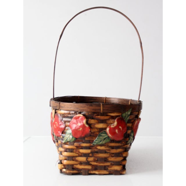 Vintage Woven Apple Basket For Sale - Image 6 of 17