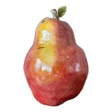 Vintage Regency Monumental Glazed Ceramic Pear For Sale