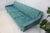Mid Century Modern Floral Turquoise Large Sofa For Sale - Image 4 of 10