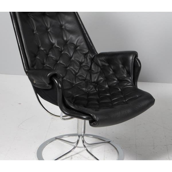 2020s Vintage Jetson Lounge Chair with Black Leather by Bruno Mathsson for Dux, 2024 For Sale - Image 5 of 9