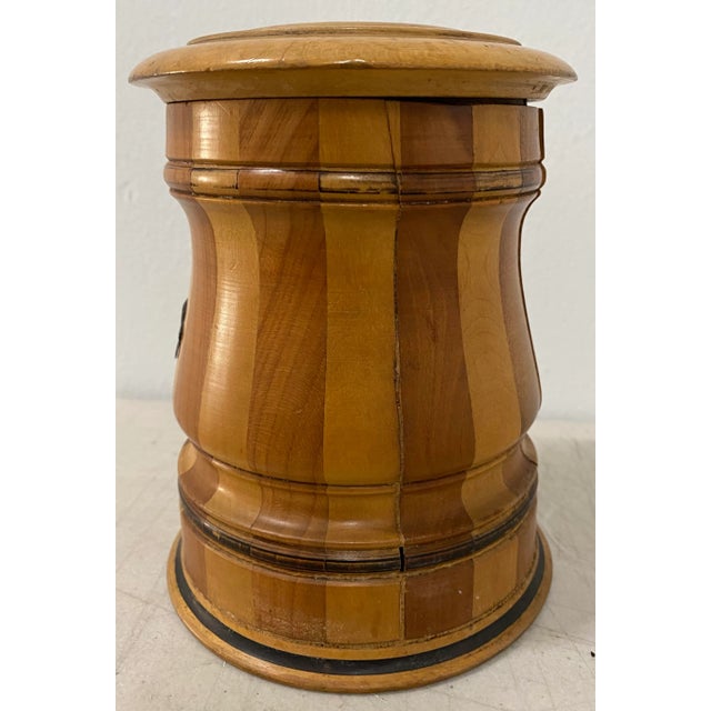 American 19th Century American Treenware Sugar Canister With Lid For Sale - Image 3 of 7