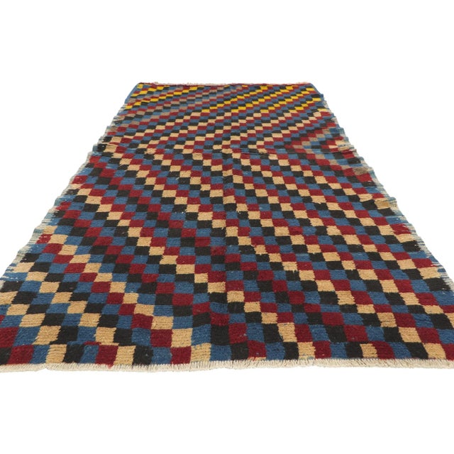Bauhaus Mid 20th Century Vintage Turkish Tulu Rug, 03'10 X 08'02 For Sale - Image 3 of 10