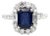 Exquisite 18k (750) White Gold Royal Blue Sapphire and Natural Diamond Ring, Size 5 For Sale