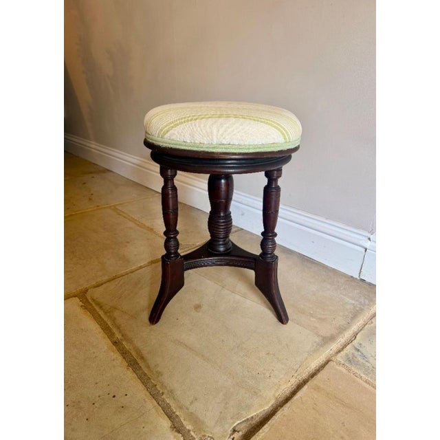 Wood Antique Edwardian Mahogany Revolving Stool, 1900 For Sale - Image 7 of 7