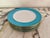 Ceramic English Traditional Shelly Gilt Teal Dinner Plates, Set of 6 For Sale - Image 7 of 9
