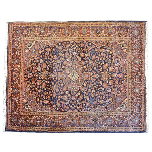 Textile Early 20th Century Kashan Rug For Sale - Image 7 of 7