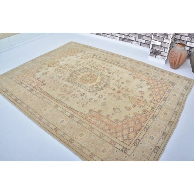 1960s Handmade wool and cotton rug in Turkish Anatolian Carpet, Vintage Area Rug, Turkish Vintage Anatolian Rug, Handmade...