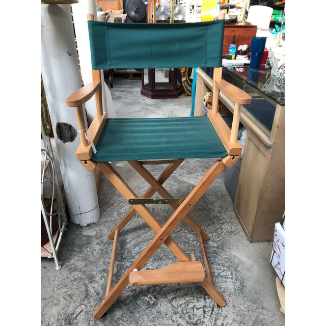 Dark Green Gold Medal Original Directors Chair- Fold Up Canvas For Sale - Image 8 of 8