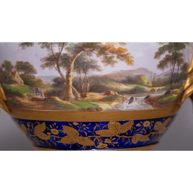 1813-1820 English Louis XV Style Porcelain Mason Vases - a Pair For Sale - Image 4 of 11