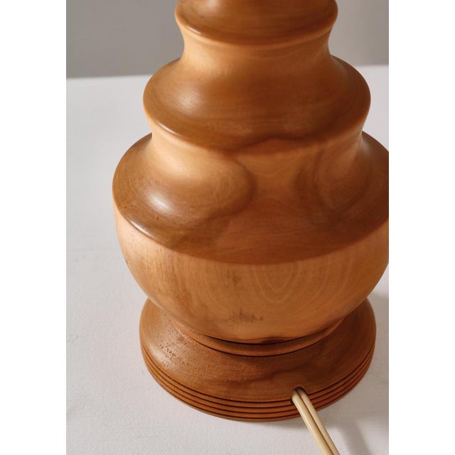 Scandinavian Turned Wooden Table Lamp, Denmark, 1940s For Sale - Image 12 of 14