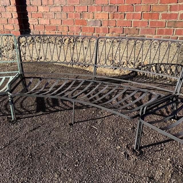 Salterini Mid-Century Modern Iron "Ribbon" 5 Piece Sectional Settee Designed by Maurizio Tempestini for John Salterini, Attributed For Sale - Image 4 of 10