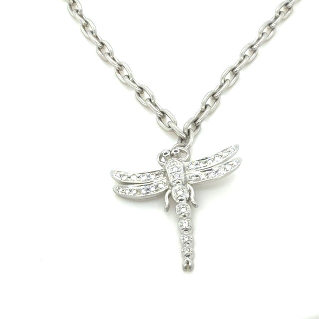 Contemporary Tiffany & Co. Platinum and Diamond Dragonfly Charm Bracelet For Sale - Image 3 of 4