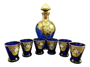 Murano Liquor Set with Bottle, Set of 7