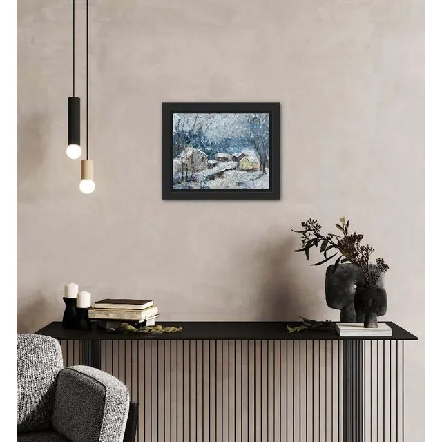 Contemporary Modern Impressionist Winterscapes Oil Painting For Sale - Image 3 of 6