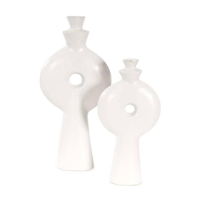White Matte White Towel Vase - Small For Sale - Image 8 of 9