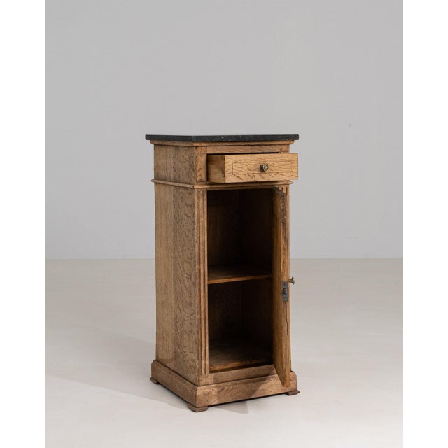Tan 19th Century France Tan Wood Pedestal Cabinet For Sale - Image 8 of 10