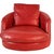 Postmodern Milo Baughman for Thayer Coggin Leather Swivel Tub Chair, 2000 For Sale - Image 3 of 7