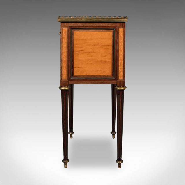 Antique Nightstand, French Walnut, Bedside Drawers, Louis XVI Revival, Victorian For Sale - Image 6 of 12